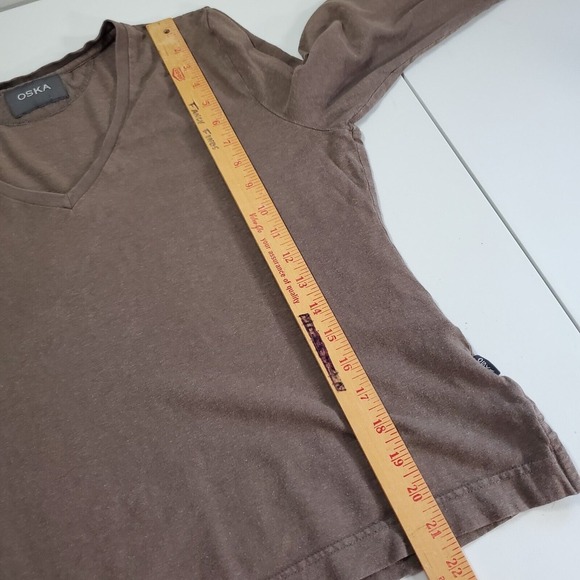 Oska Women Hemp Blend V Neck Top Size Medium Eco Minimalist Quiet Luxury READ - Picture 10 of 12